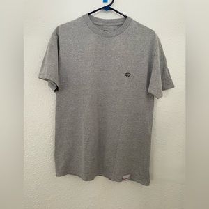 DIAMOND SUPPLY CO. EMBROIDERY LOGO- GREY-Cotton Blend T-shirt (Medium)